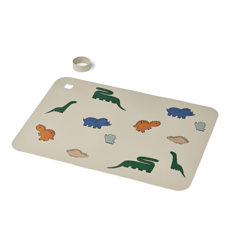 Liewood Jude Printed Placemat - Dinosaurs / Mist - PLACEMAT