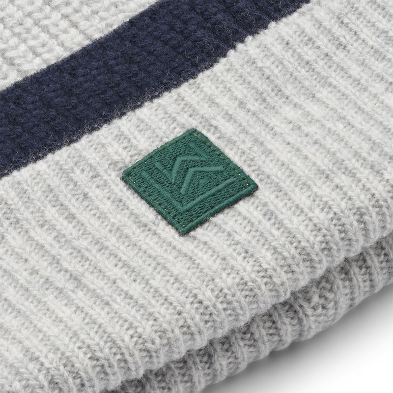 Liewood Emilio Beanie Hat - Y/D: Stripe: Classic navy / Light grey melange - HATS/CAP