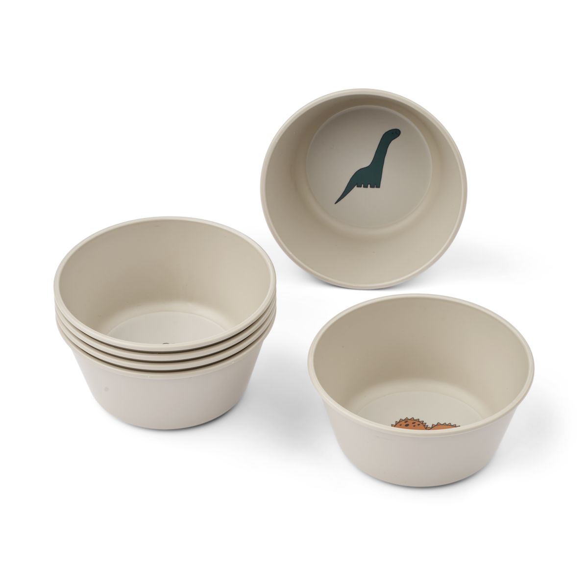 Liewood Cees bowl 6-pack - Dinosaurs / Mist - BOWL