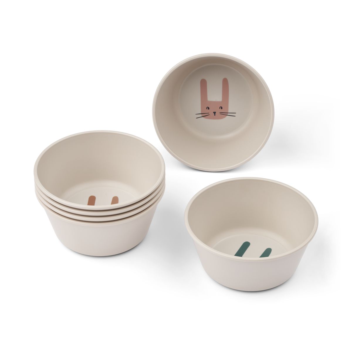 Liewood Cees bowl 6-pack - Bunny / Sandy - BOWL