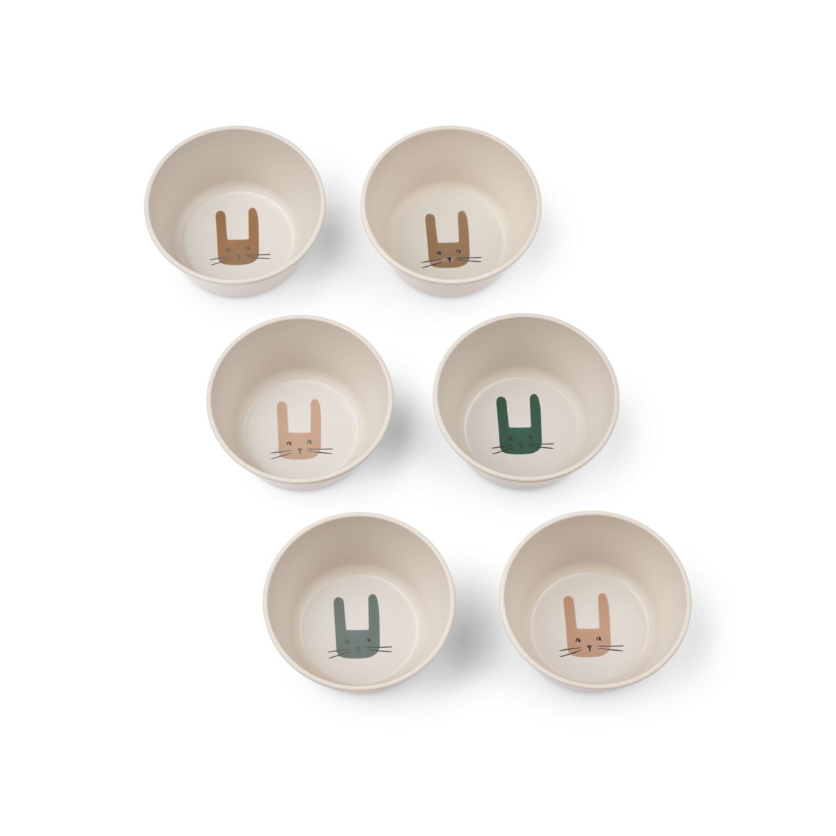Liewood Cees bowl 6-pack - Bunny / Sandy - BOWL