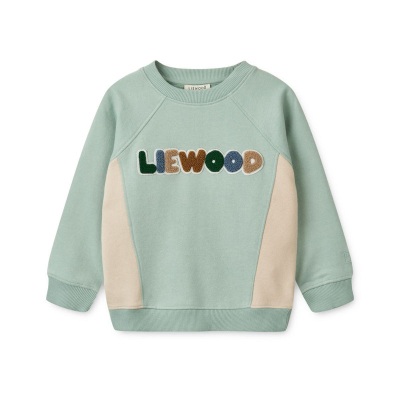 Liewood Aude placement sweatshirt - Ice blue / Sandy - SWEATSHIRT