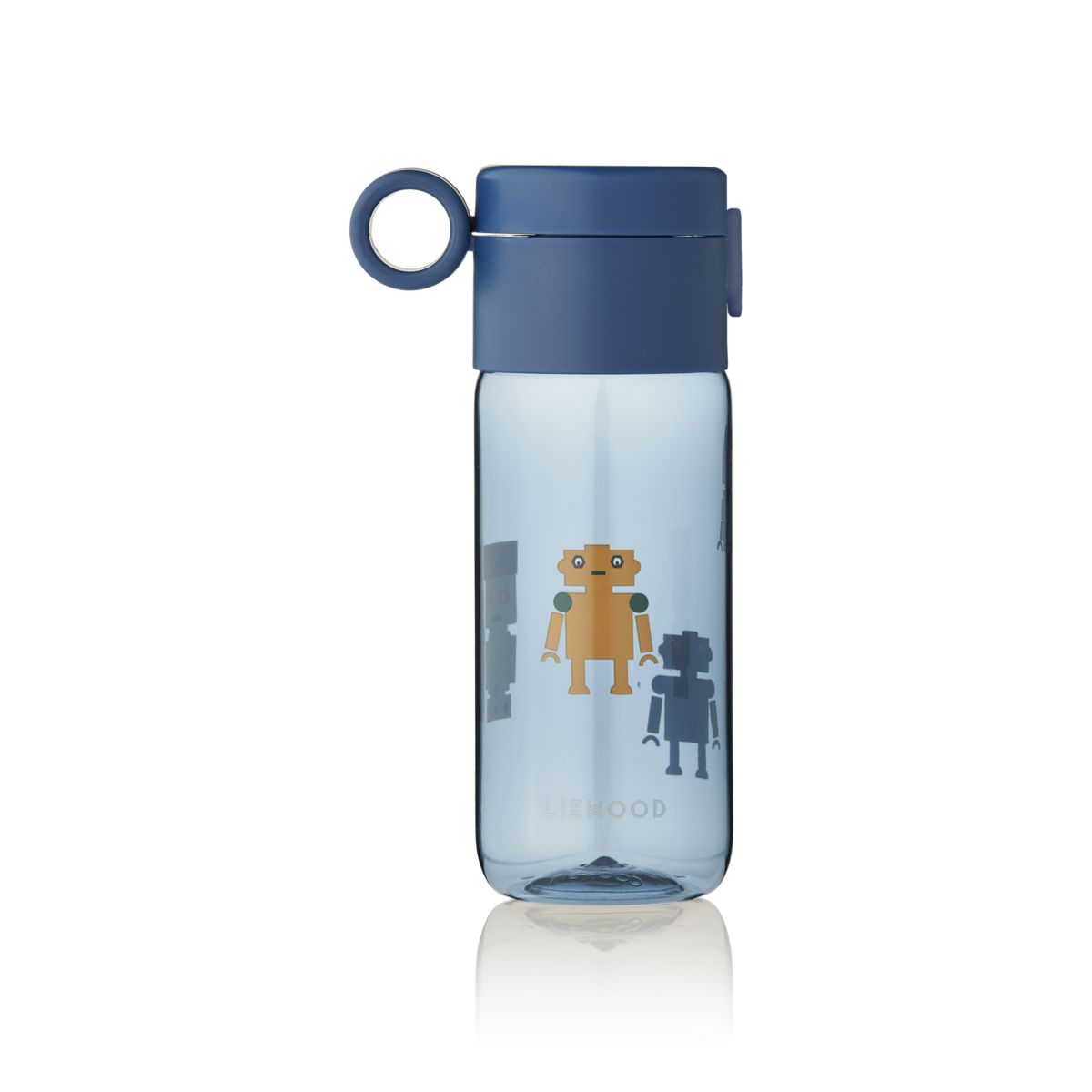 Liewood Clemence Bottle 350 ml - Robots / Indigo blue - WATER BOTTLE