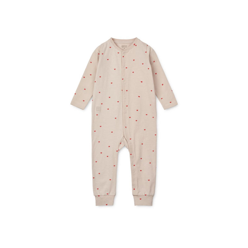 Birk Printed Pyjamas Jumpsuit Holiday bow Sandy