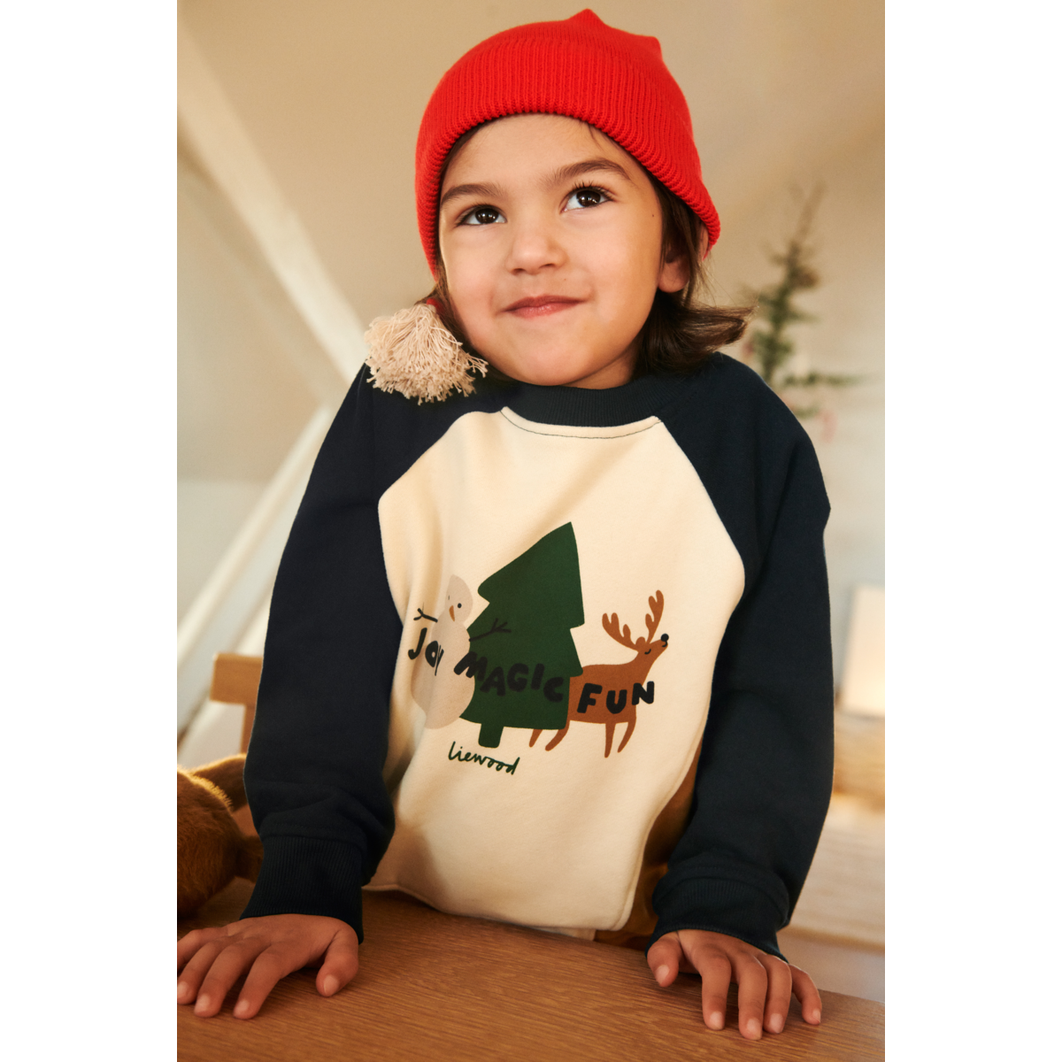 Liewood Aude placement sweatshirt - Holiday friends / Sandy - SWEATSHIRT