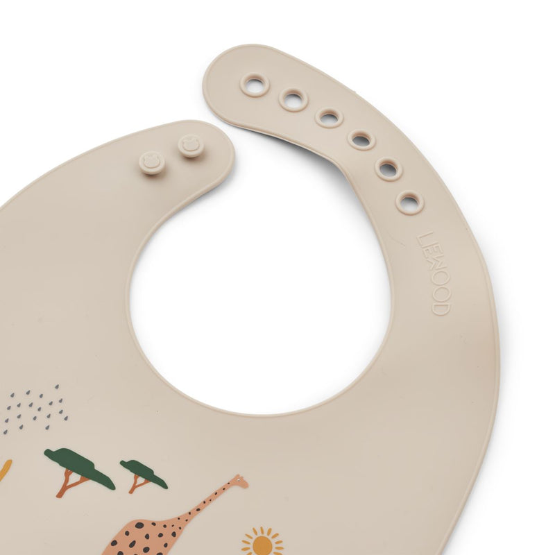 Liewood Tilda Silicone Bib 2 Pack - Safari sandy mix - BIB