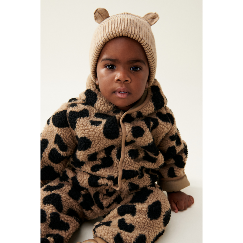 Liewood Fraser Baby Pile Jumpsuit - Mega leo / oat mix - SUIT
