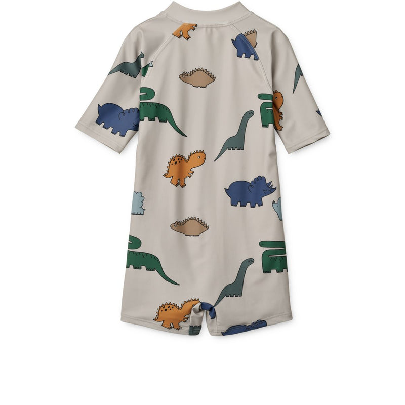 Liewood Max short-sleeved UV jumpsuit - Dinosaurs / Mist - SWIMSUIT