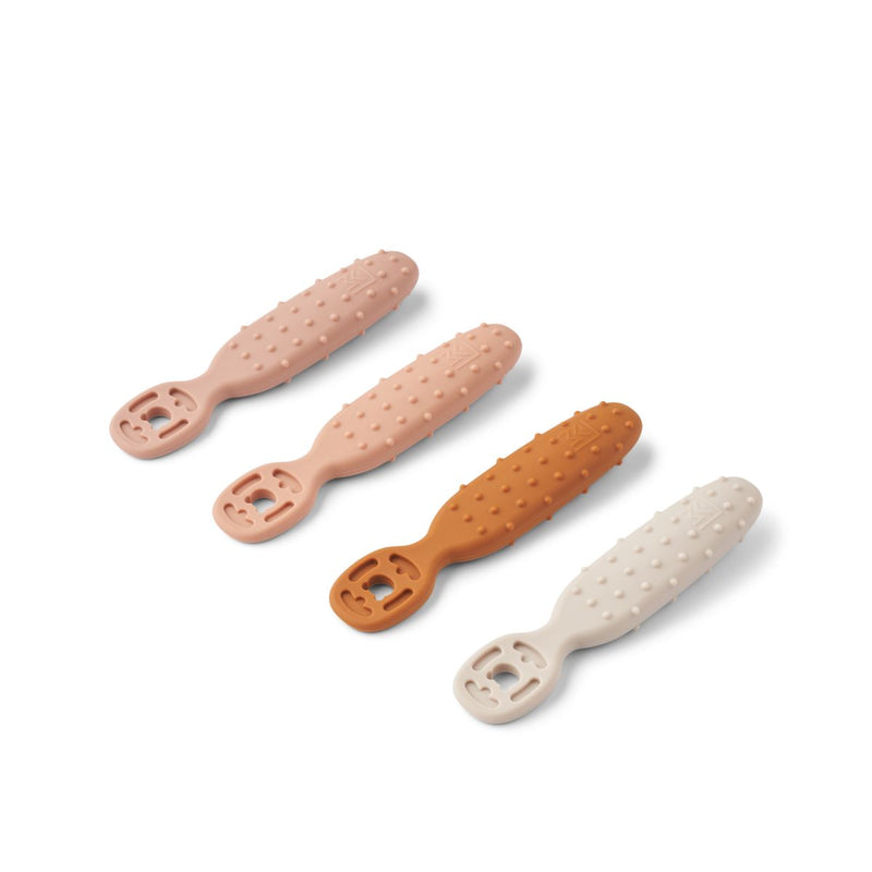 Liewood Caelia Baby Learning Spoon 4-Pack - Pale tuscany multi mix - CUTLERY