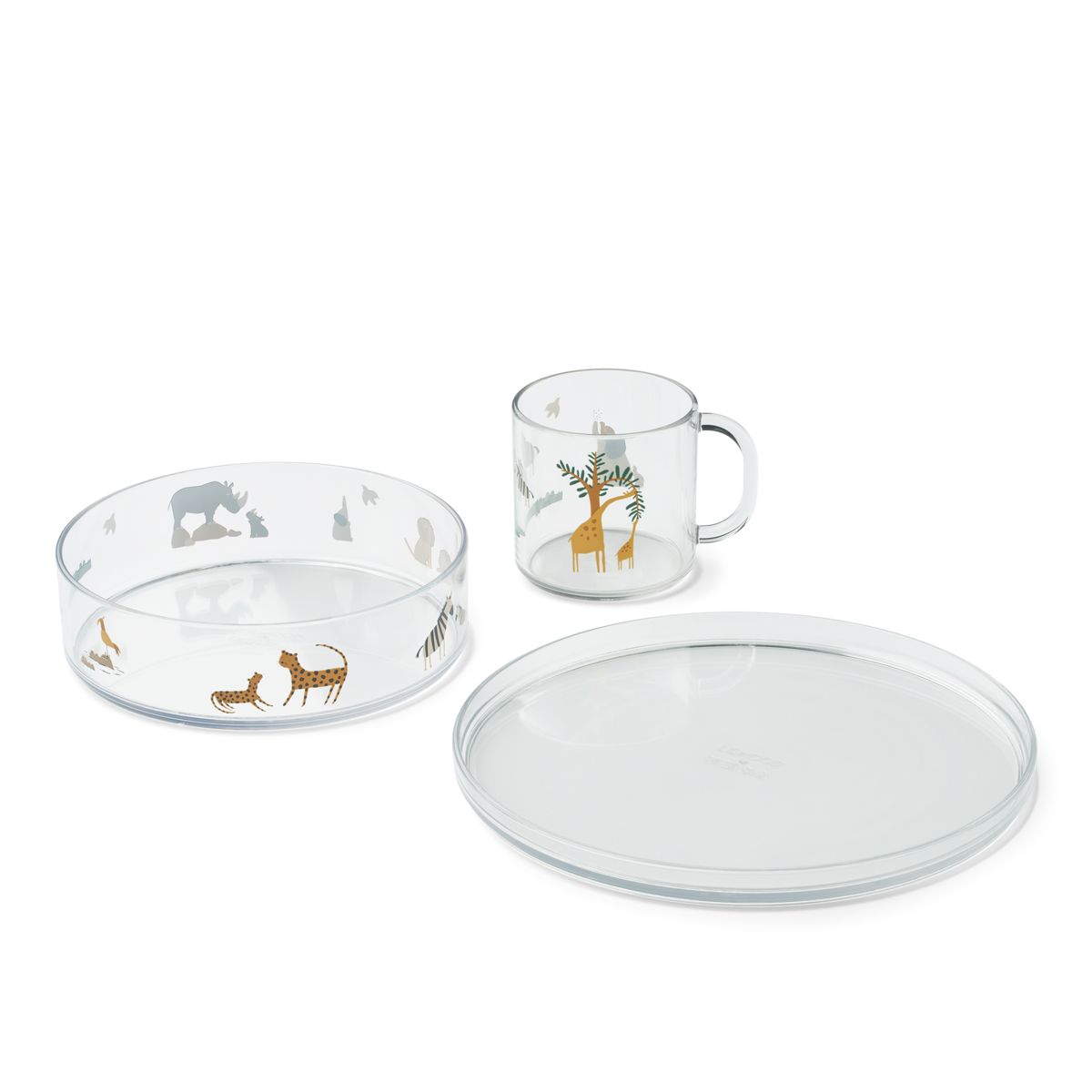 Liewood Siva Printed Tritan Tableware Set - All together / Sandy - TABLEWARE SET