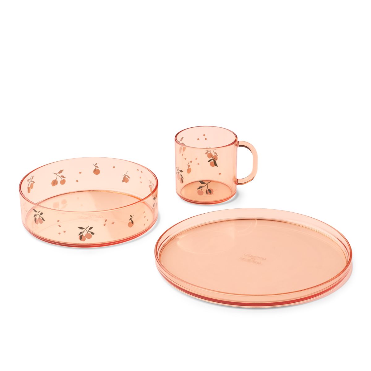 Liewood Siva Printed Tritan Tableware Set - Peach / Sea shell - TABLEWARE SET
