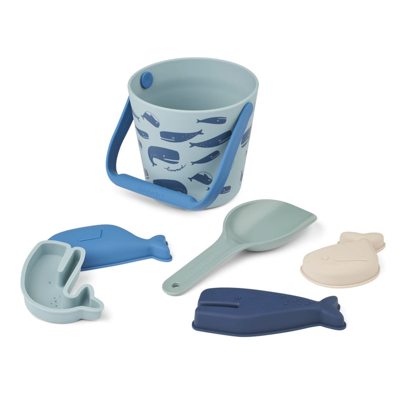Liewood Gilma Ocean Beach Set - Ocean / Pure sky - SAND TOYS