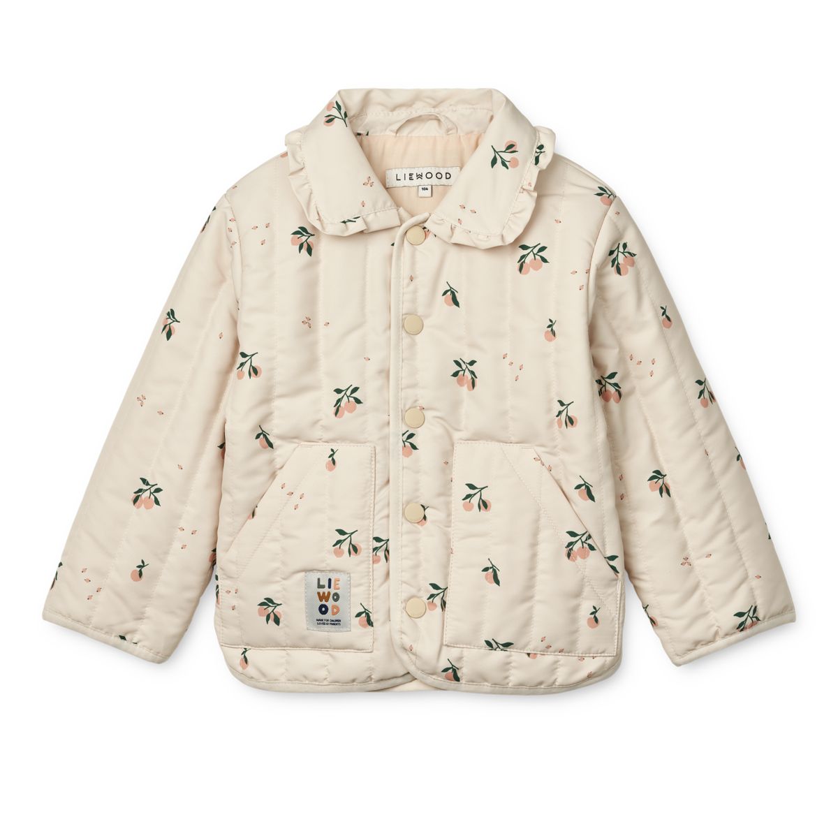 Liewood Bea Quilted Jacket With Frill Collar - Peach / Sea shell - JACKET