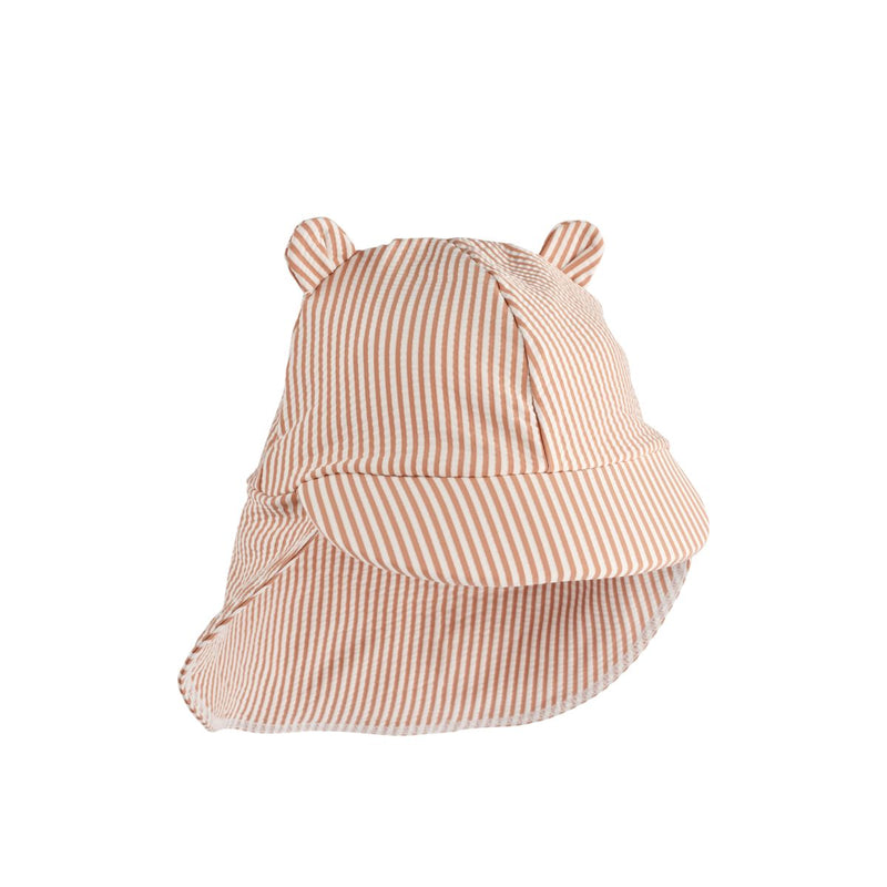 Liewood Senia seersucker sun hat - Y/D stripe Pale tuscany / Creme de la creme - SWIM HAT