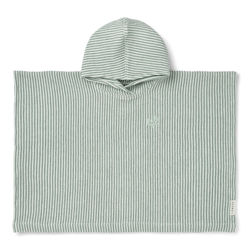 Liewood Paco Embroidery Poncho - Y/D stripe Peppermint / Creme de la creme - BATHROBE / PONCHO
