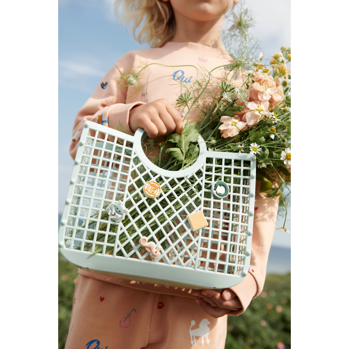 Liewood Samantha Basket with Charms - LIght Peppermint - BASKET BAG