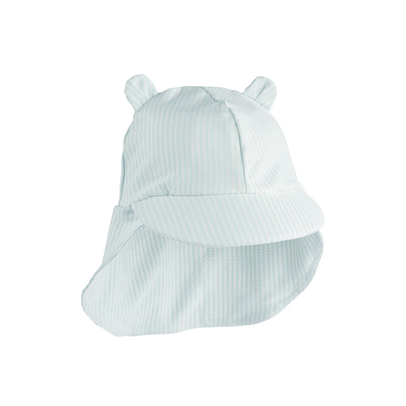 Liewood Senia seersucker sun hat - Y/D stripe Pure sky / Creme de la creme - SWIM HAT