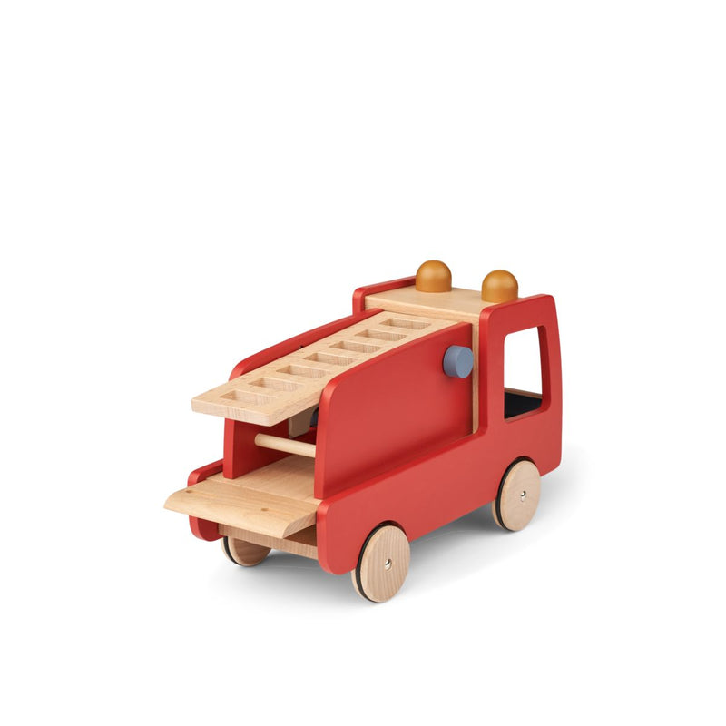 Liewood Eigil Fire Truck - Classic navy multi mix - PULL ALONG TOY
