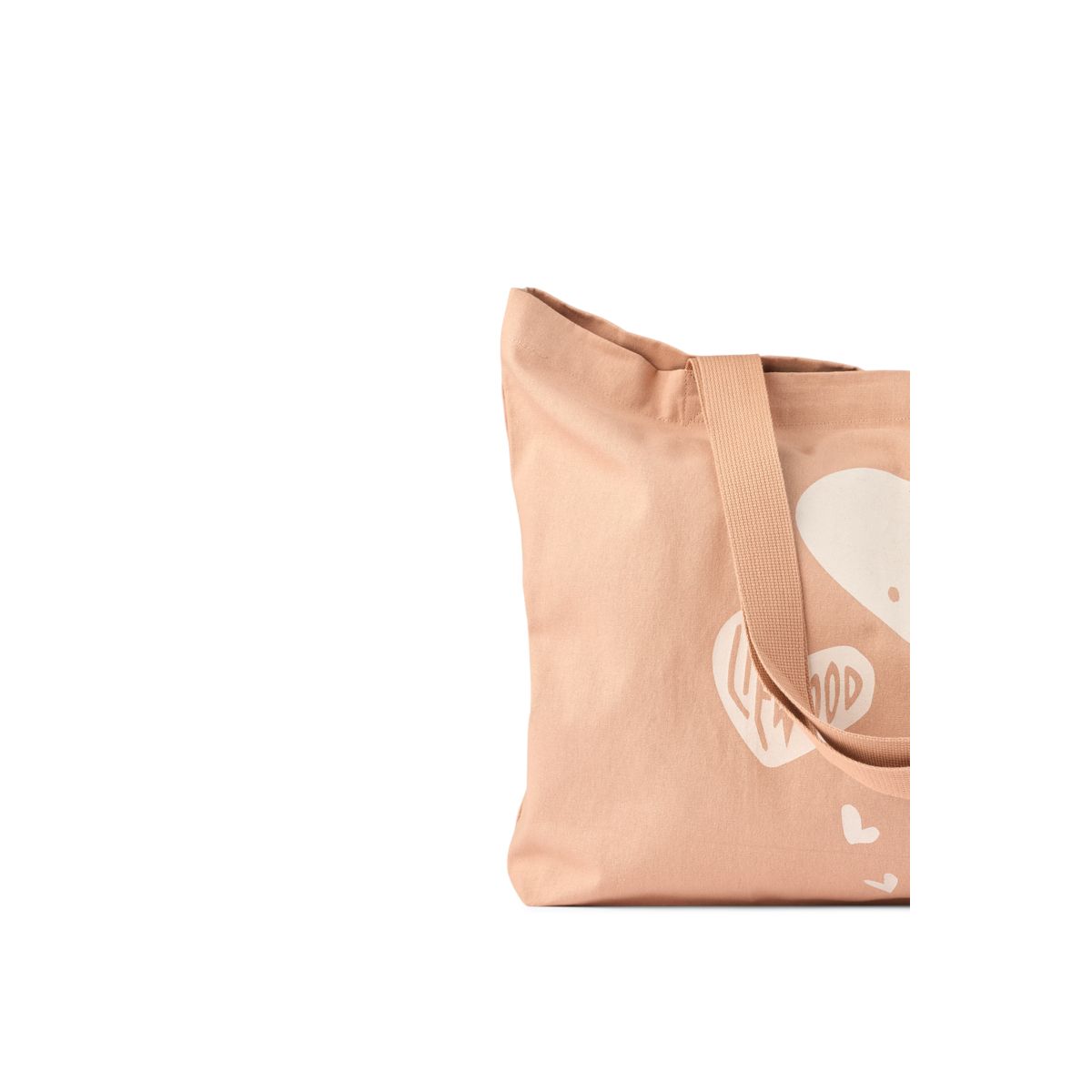 Large Tote Bag - Hearts / Pale tuscany