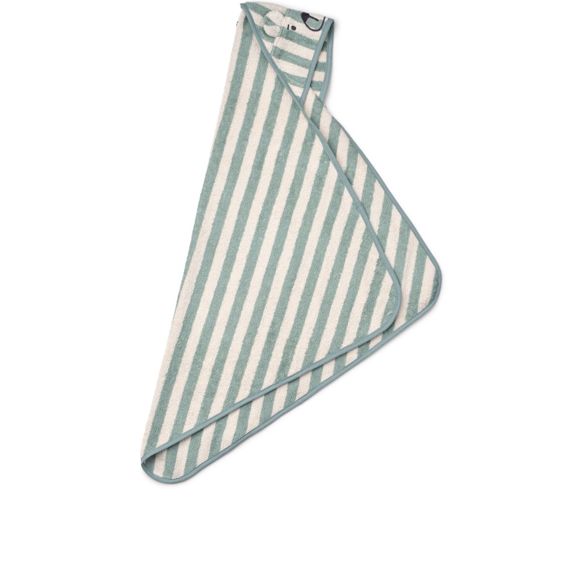 Albert hooded baby towel - Peppermint / creme de la creme