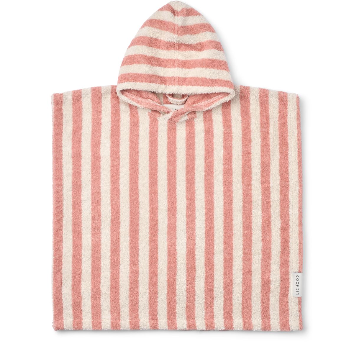 Koi Terry Poncho  - Coral blush / creme de la creme stripe