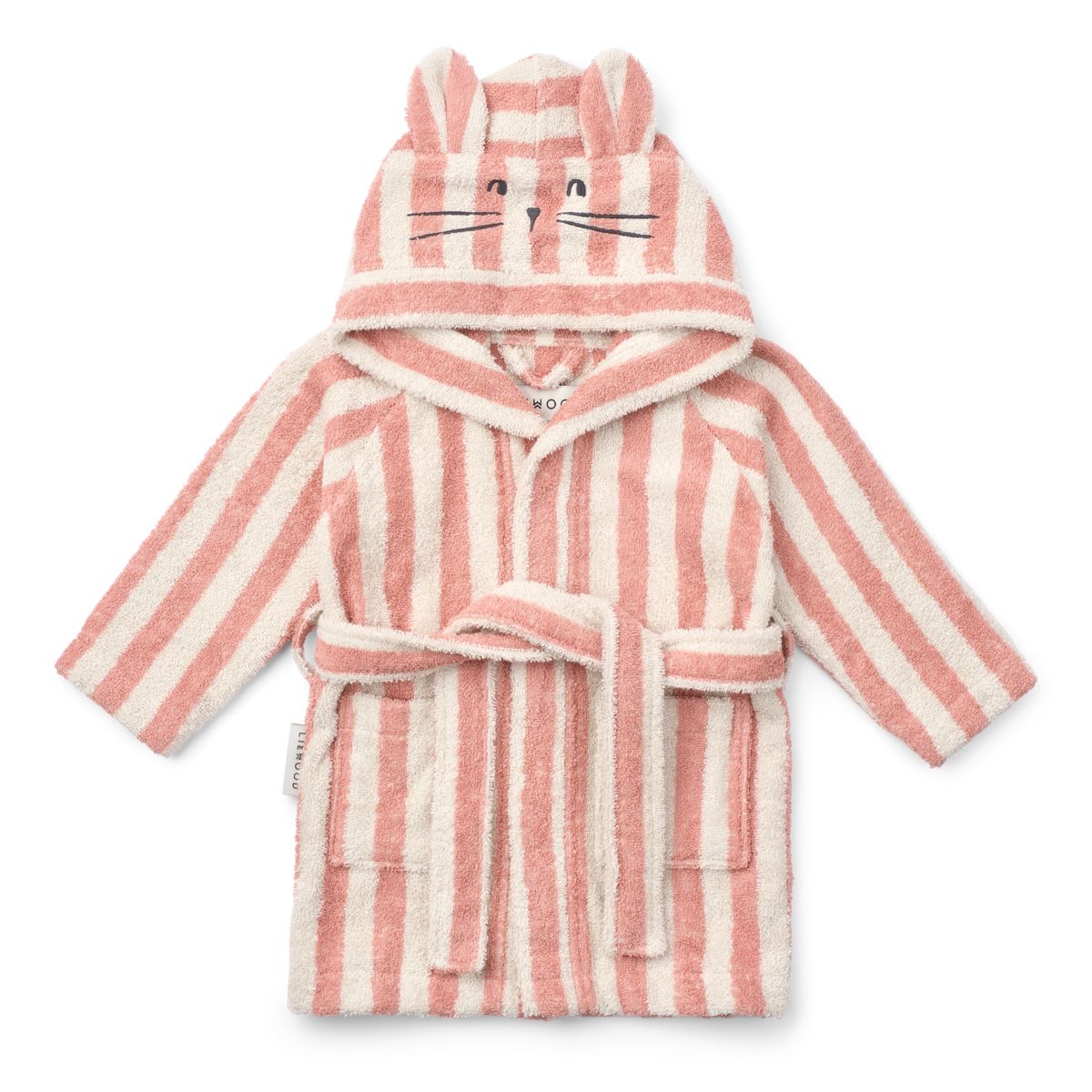 Lily  Bathrobe - Coral blush / creme de la creme stripe