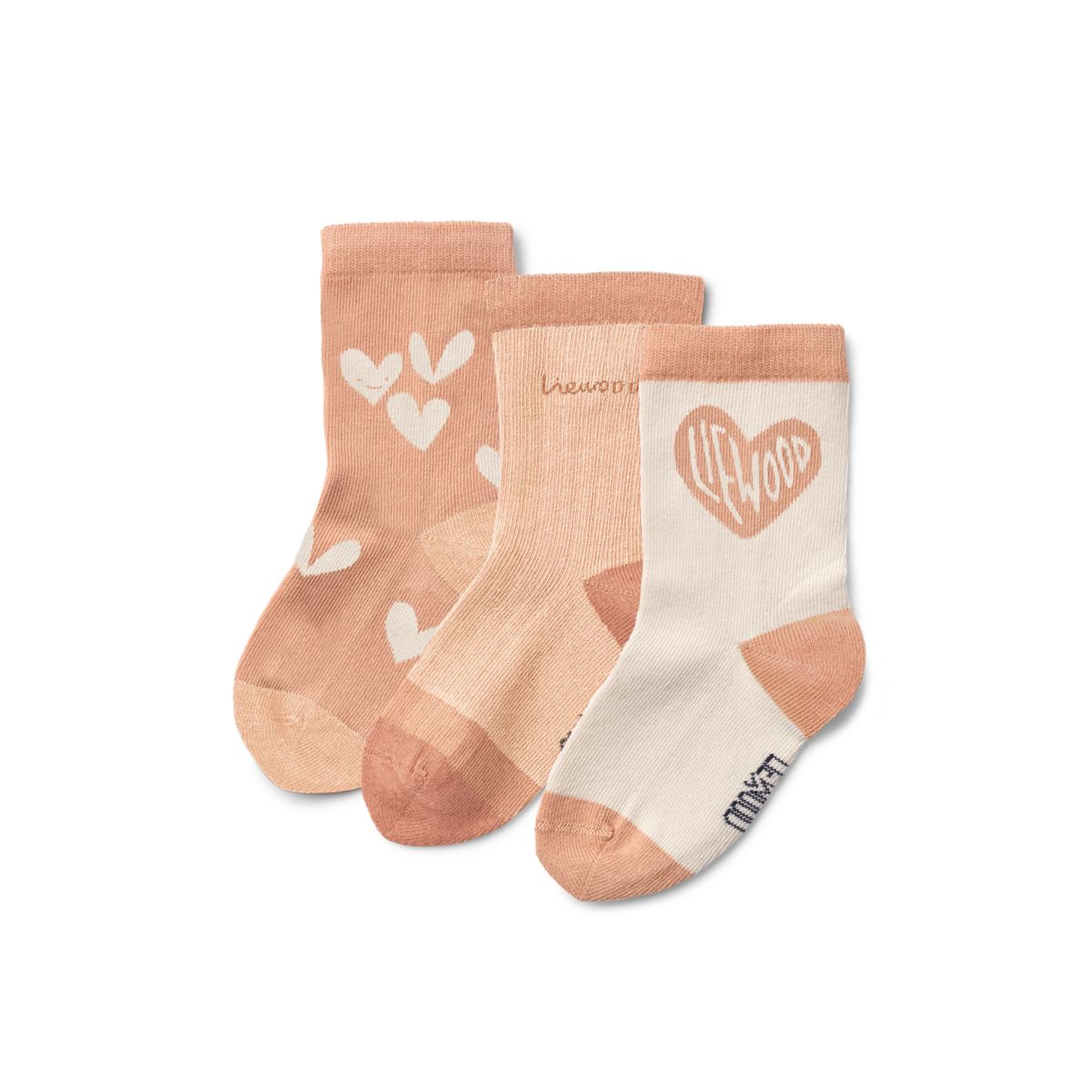 Liewood Silas Socks 3-Pack - Sweetheart / Pale Tuscany mix - SOCKS/STOCKINGS