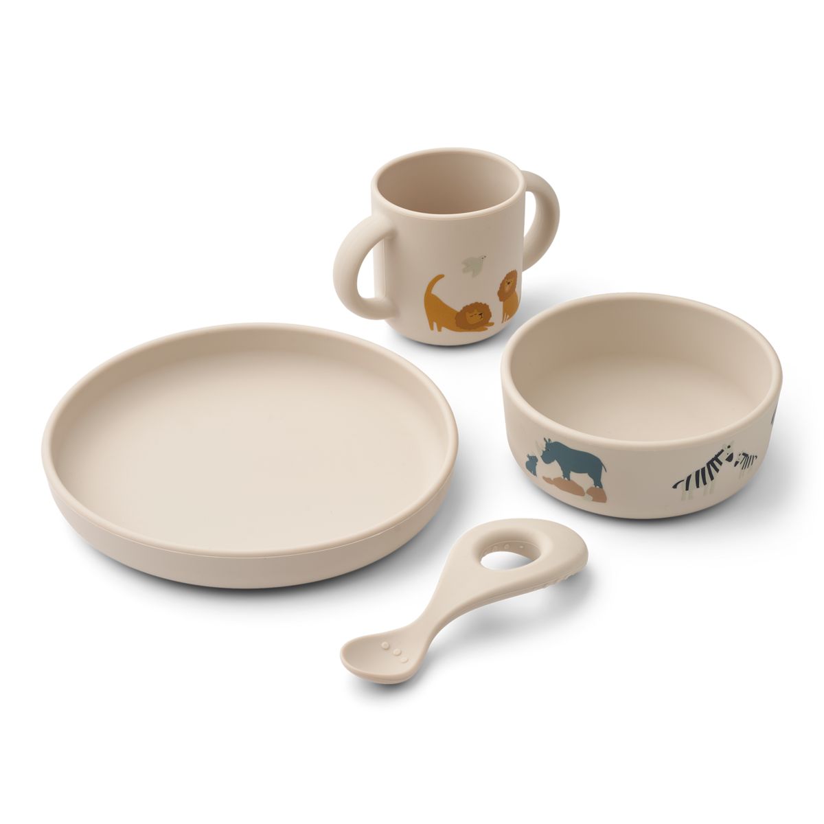 Liewood Vivi Silicone Tableware Set - All together / Sandy - TABLEWARE SET