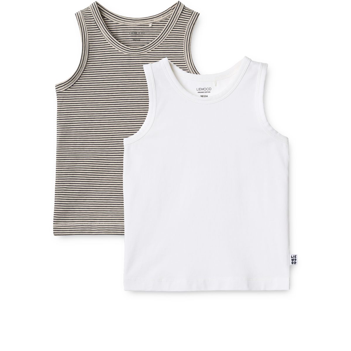 Liewood Faris Tank Top 2-pack - Stripe /Crisp white mix - TANK TOP