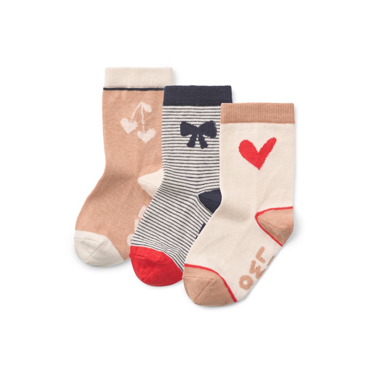 Liewood Silas Socks 3-Pack - Pale Tuscany / Sandy Stripe mix - SOCKS/STOCKINGS