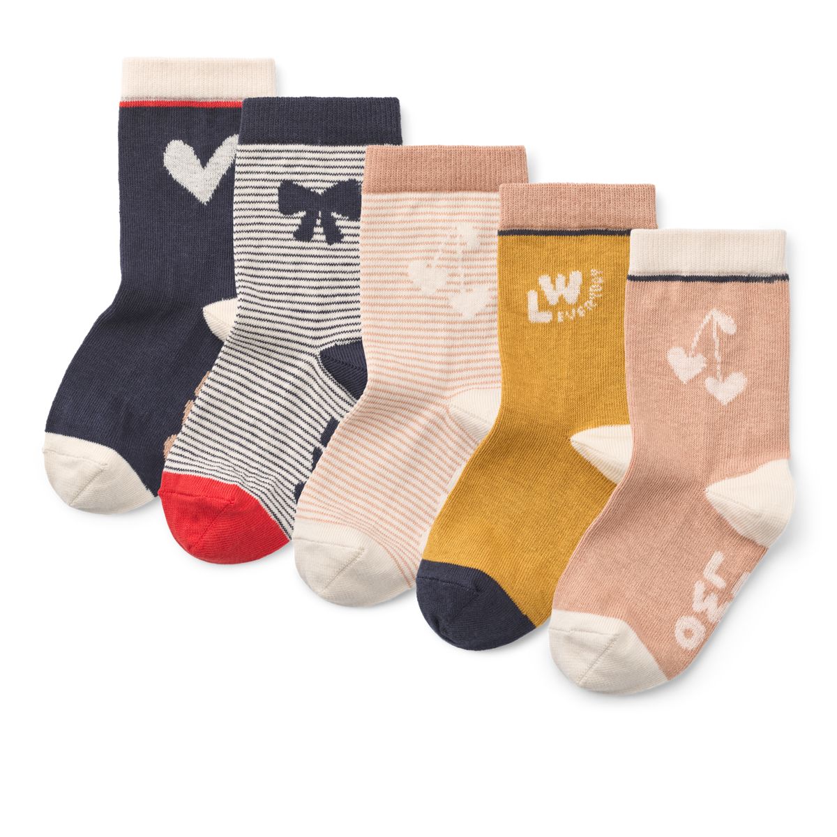 Liewood Silas Socks 5-Pack - Pale tuscany mix - SOCKS/STOCKINGS