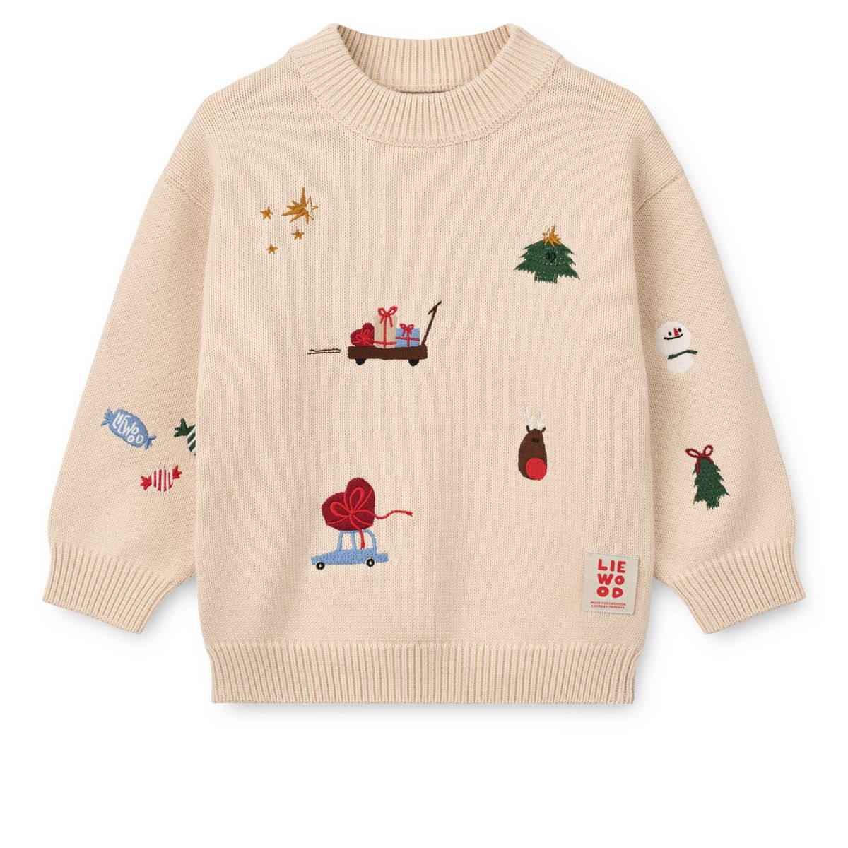 Liewood ORLANE Knit Jumper - Festive / Sandy / Embroidery - JUMPER
