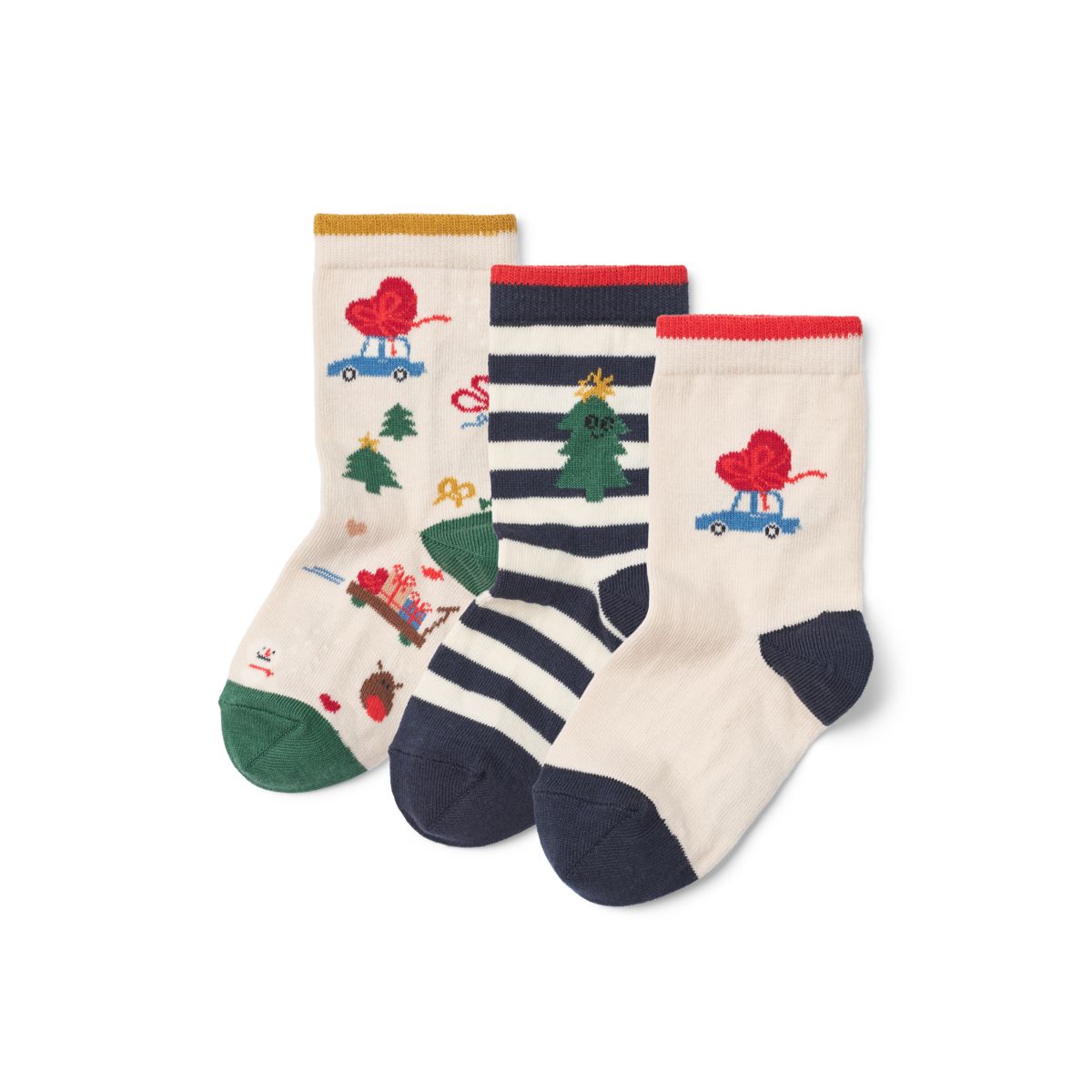 Liewood Silas Socks 3-Pack - Festive / Classic Navy Multi Mix - SOCKS/STOCKINGS