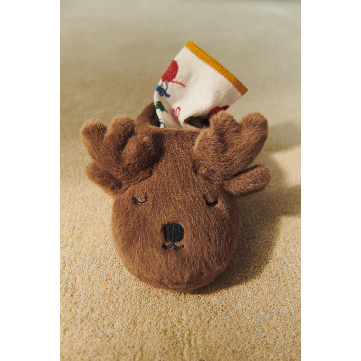 Liewood Aviaja Reindeer Slippers - Pecan - INDOOR SLIPPERS