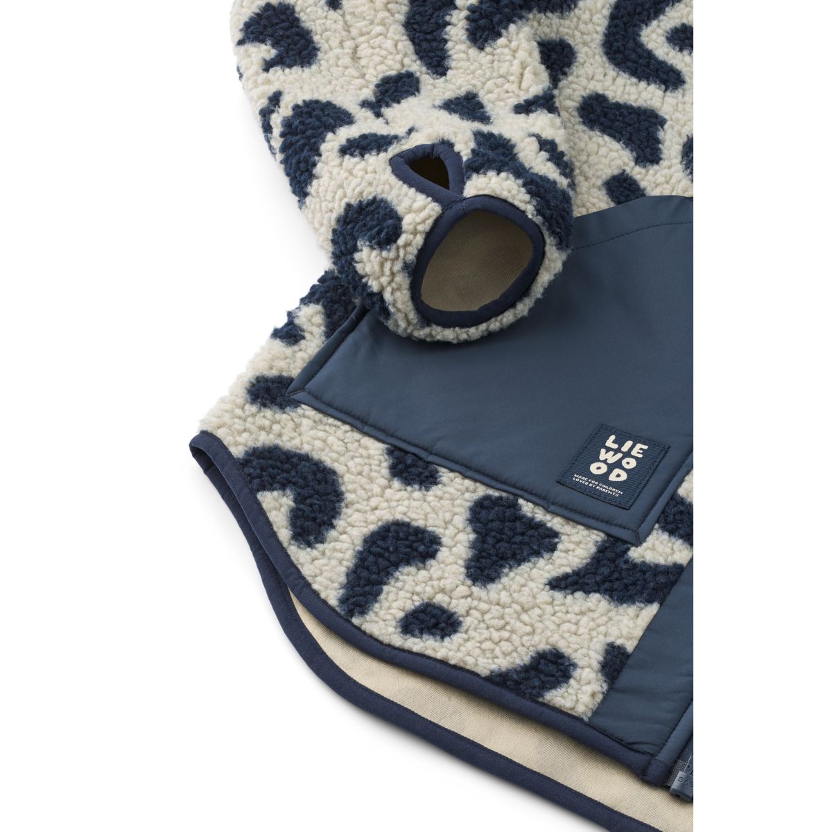 Liewood NIVA Adult Pile Jacket - Mega Leo mist / Classic Navy - JACKET