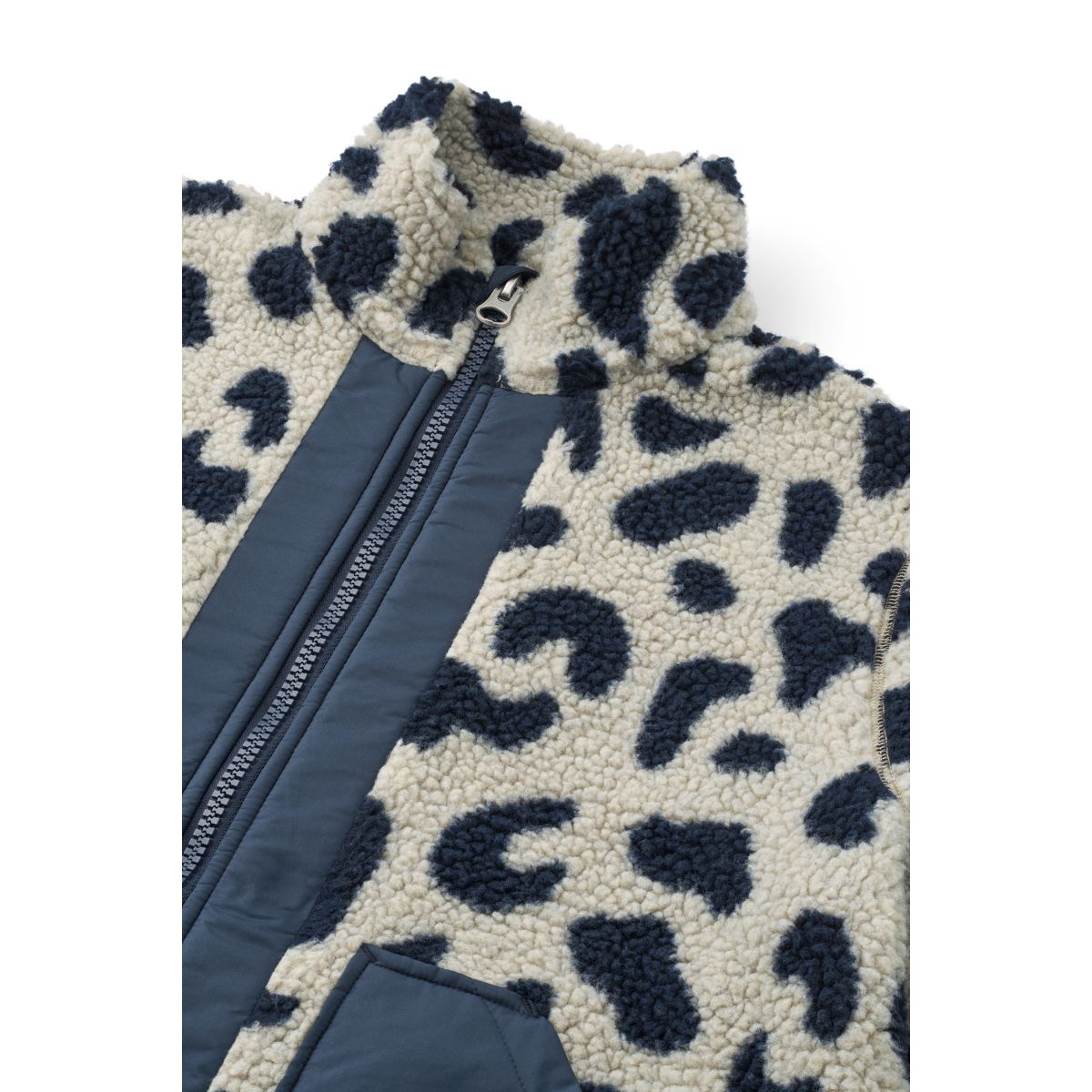 Liewood NIVA Adult Pile Jacket - Mega Leo mist / Classic Navy - JACKET