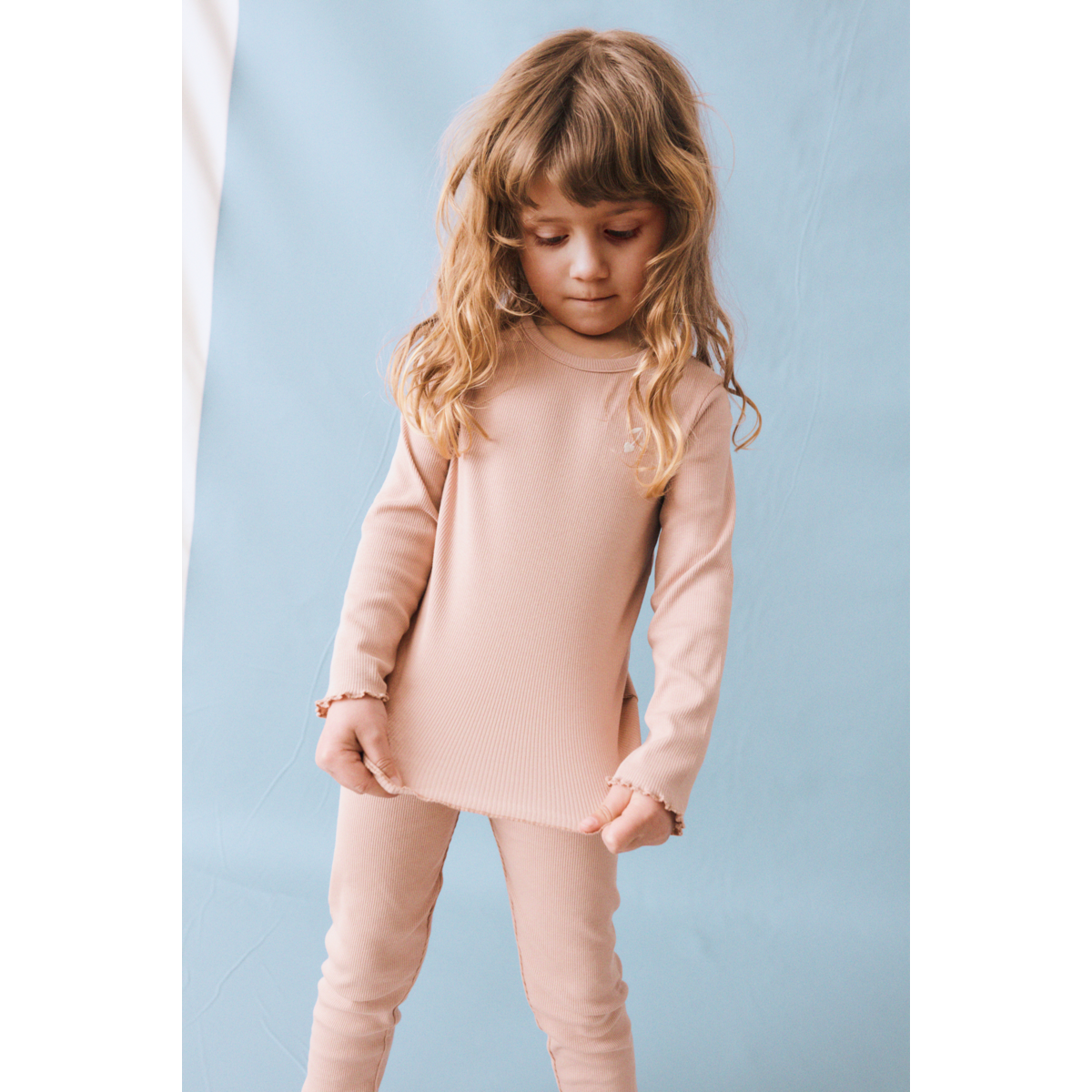 Liewood Nieve Long-sleeve Rib T-shirt - Pale tuscany - TSHIRT