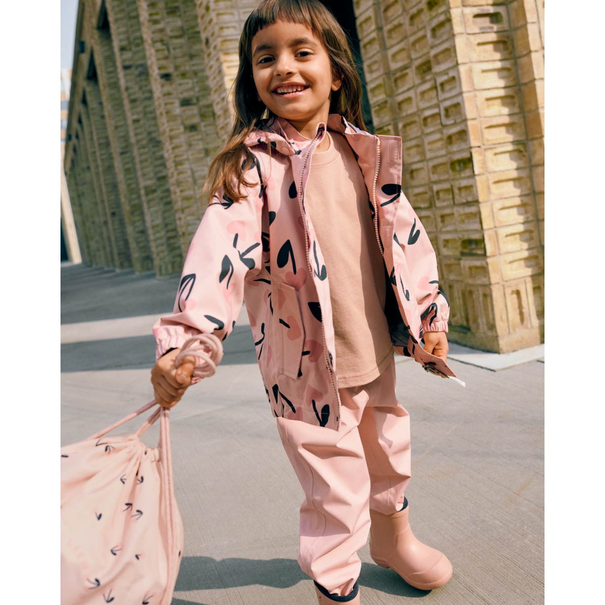 Pedia Rainwear Set - mega cherry heart/ Rosey mix