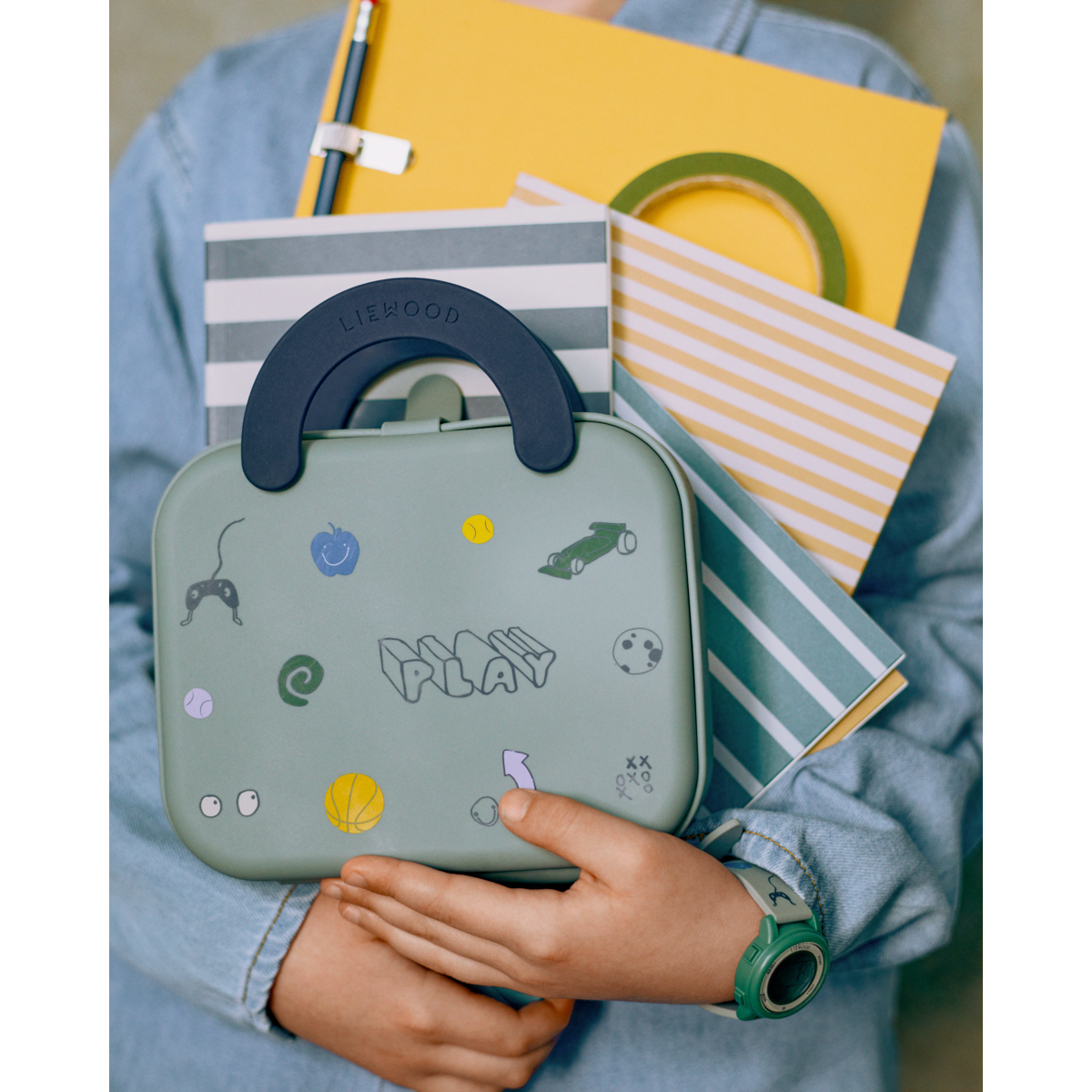 Liewood Elara Foldable Lunchbox - Play / Dusty Peppermint - LUNCHBOX