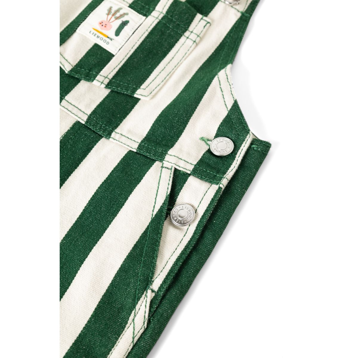 Liewood Delani Striped Denim Dungarees - Y/D stripe Eden / Sandy - DUNGAREE