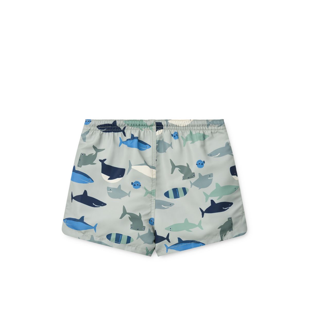 Liewood Aiden Printed Board Shorts - Shark / Dove blue - BOARD SHORTS