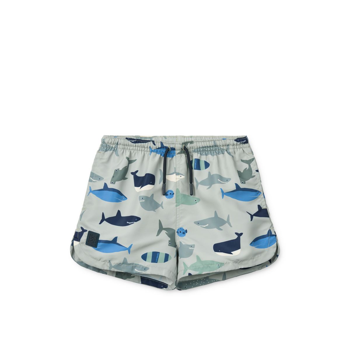 Liewood Aiden Printed Board Shorts - Shark / Dove blue - BOARD SHORTS