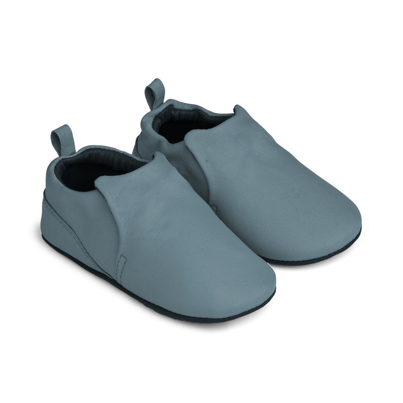 Liewood Eliot Leather Slipper - Whale blue - INDOOR SLIPPERS