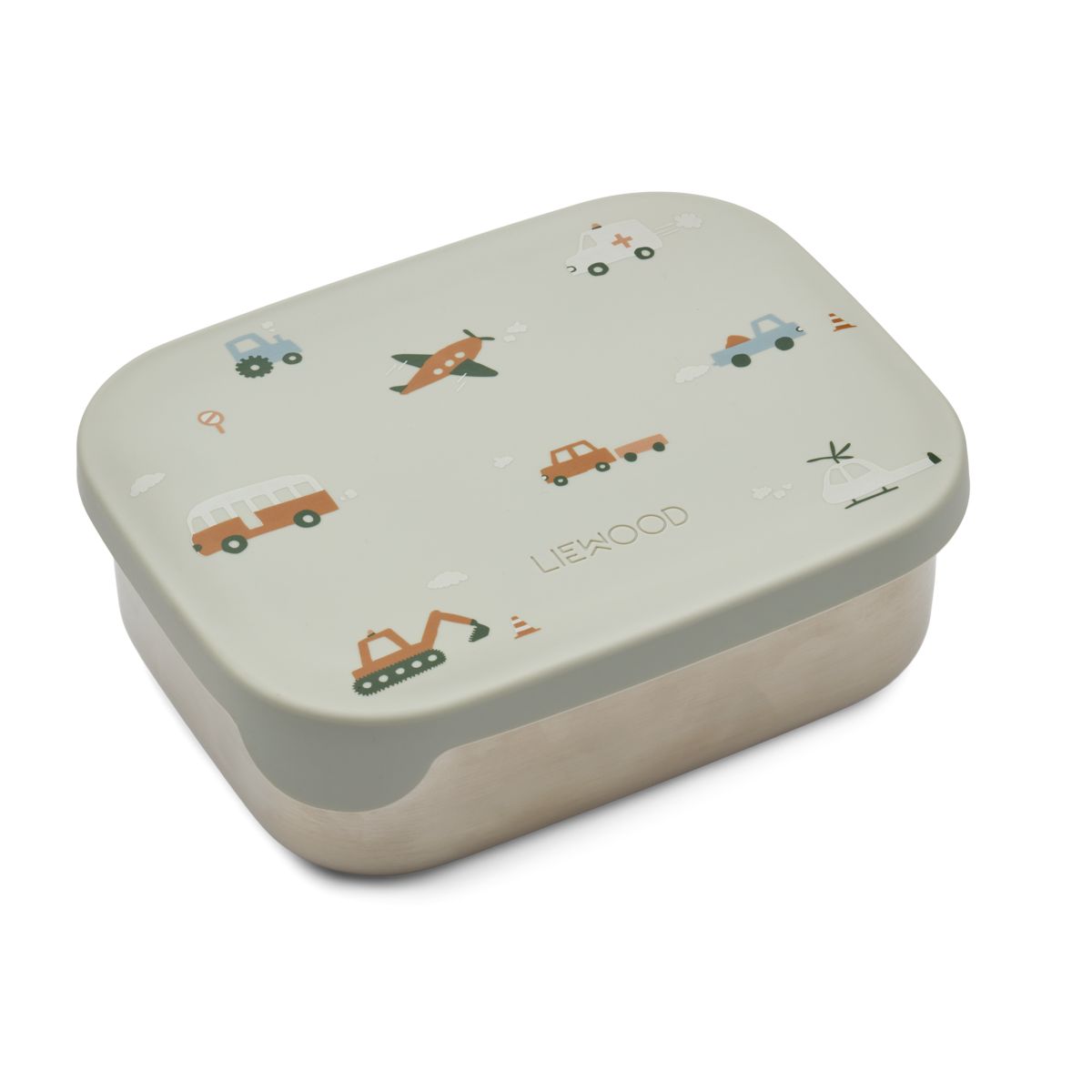 Liewood Arthur Lunchbox - Vehicles/dove blue mix - LUNCHBOX