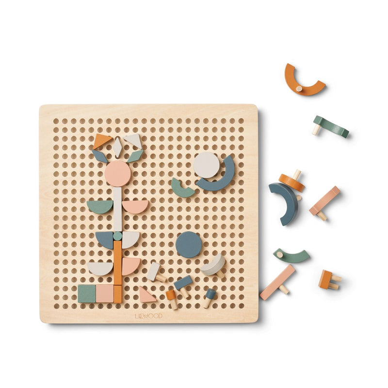 Liewood Lai bib Stripe: Peach/sandy/yellow mellow