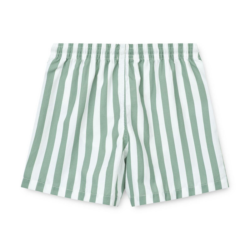 Duke Swim Shorts - Stripe Peppermint / Crisp white
