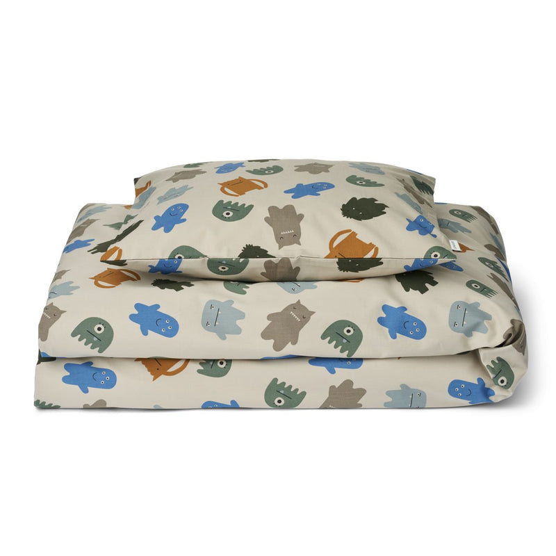 Liewood Ingeborg Junior Bedding 100x140 - Monsters Blue mix - BEDDING