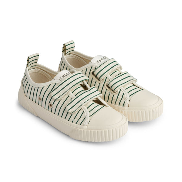 Liewood Kim Canvas shoe - Stripe Garden green / Creme de la creme - SNEAKERS