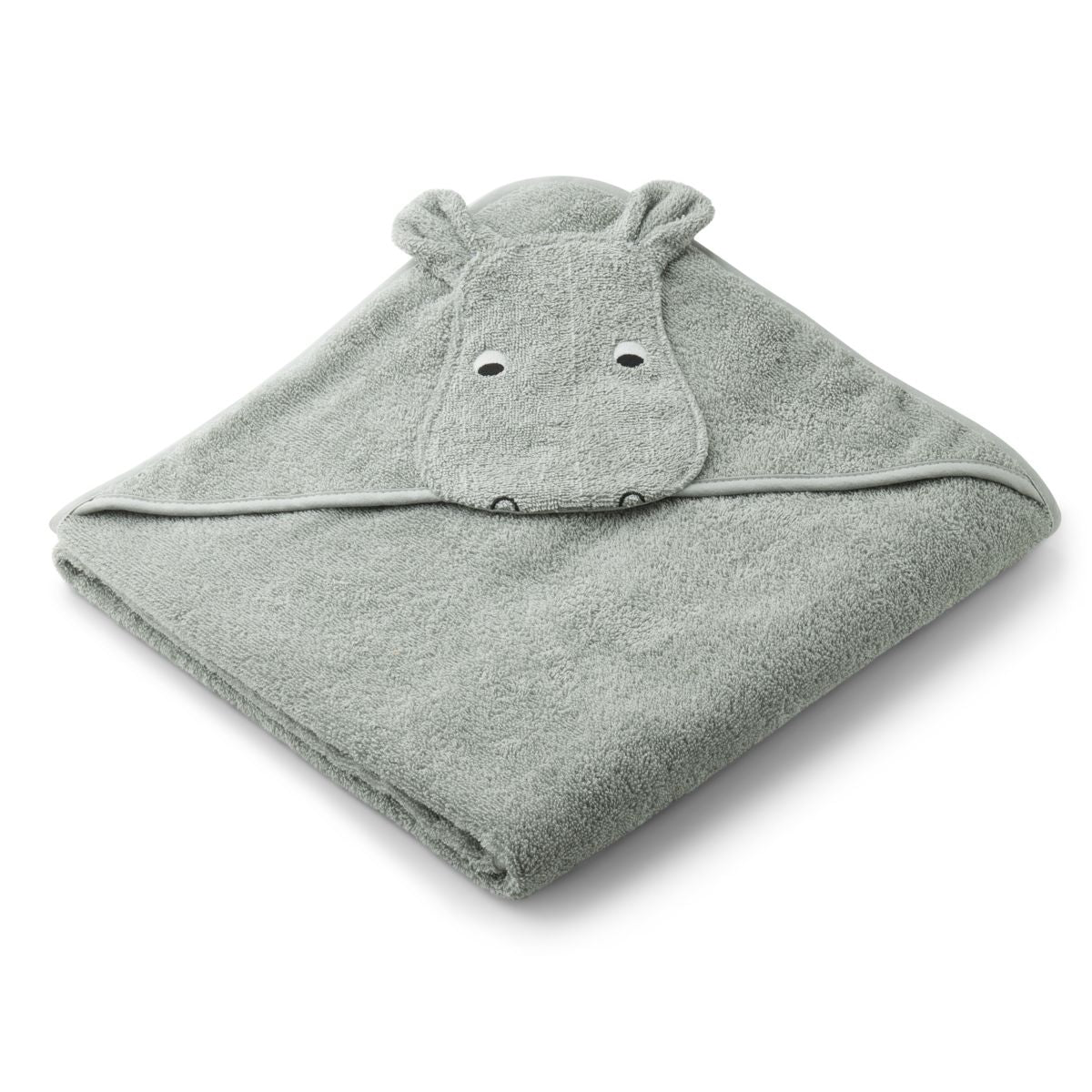 Augusta Hooded Junior Towel - Hippo dove blue