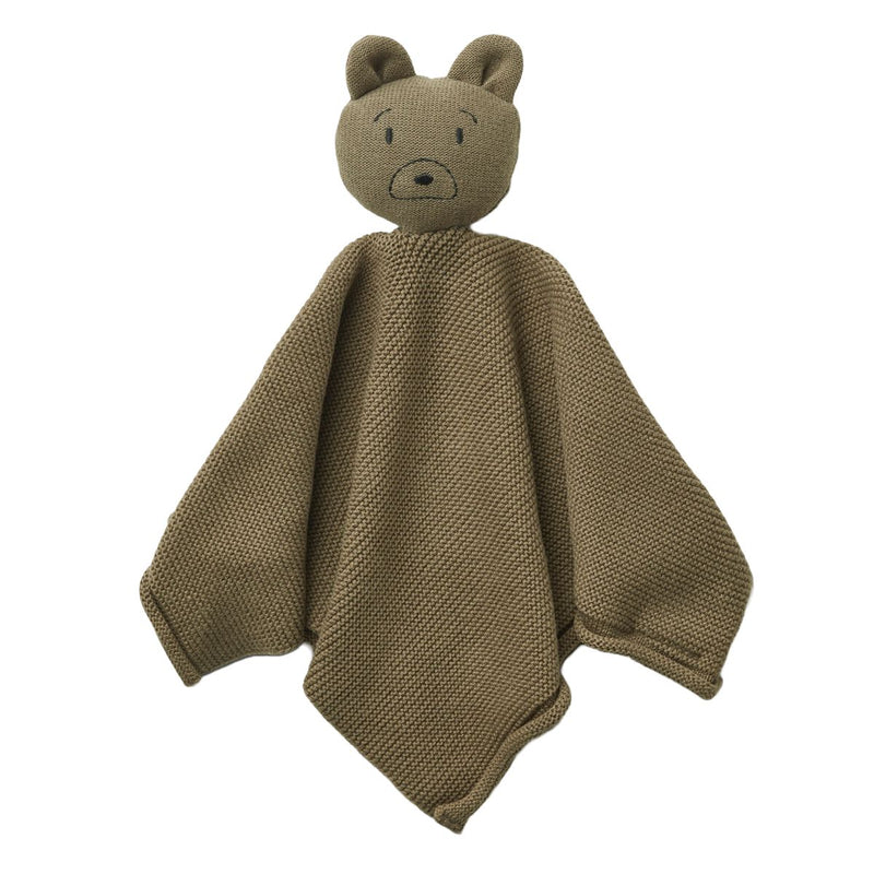 Liewood Milo Knit Cuddle Cloth - Mr bear khaki - CUDDLE CLOTH